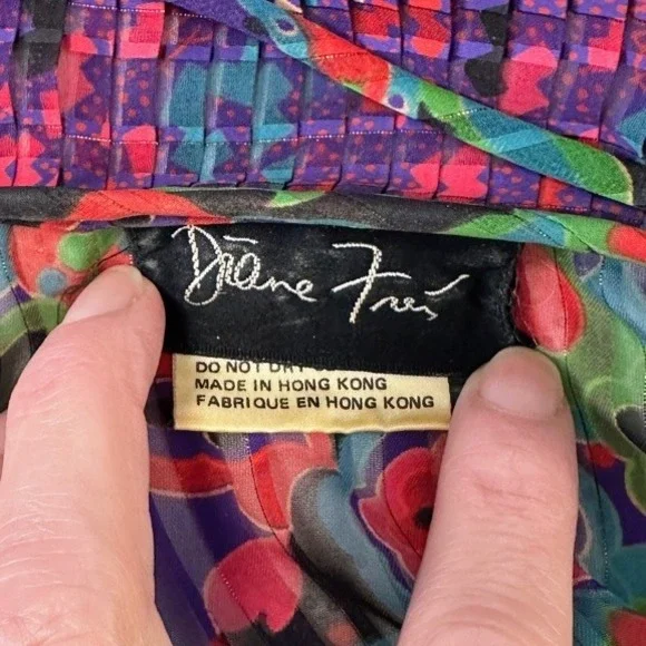 Diane Freis 2 Piece Skirt Set Womens OS Purple Floral Georgette Good Vintage - Picture 7 of 10